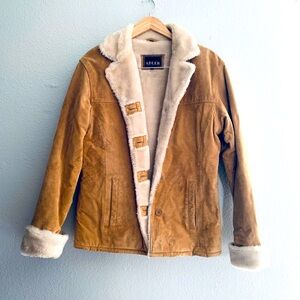 Adler Vintage Shearling Unisex  Leather Jacket. Size S